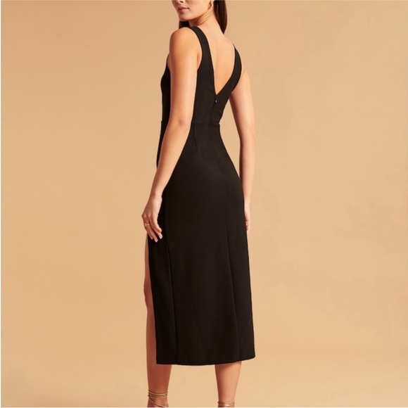 Abercrombie & Fitch Stretch Crepe Midi Dress in Teal Size Large - Picture 4 of 14